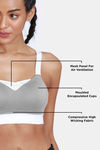 Zelocity High Impact Quick Dry Padded Sports Bra - Lt Grey — thumbnail 7